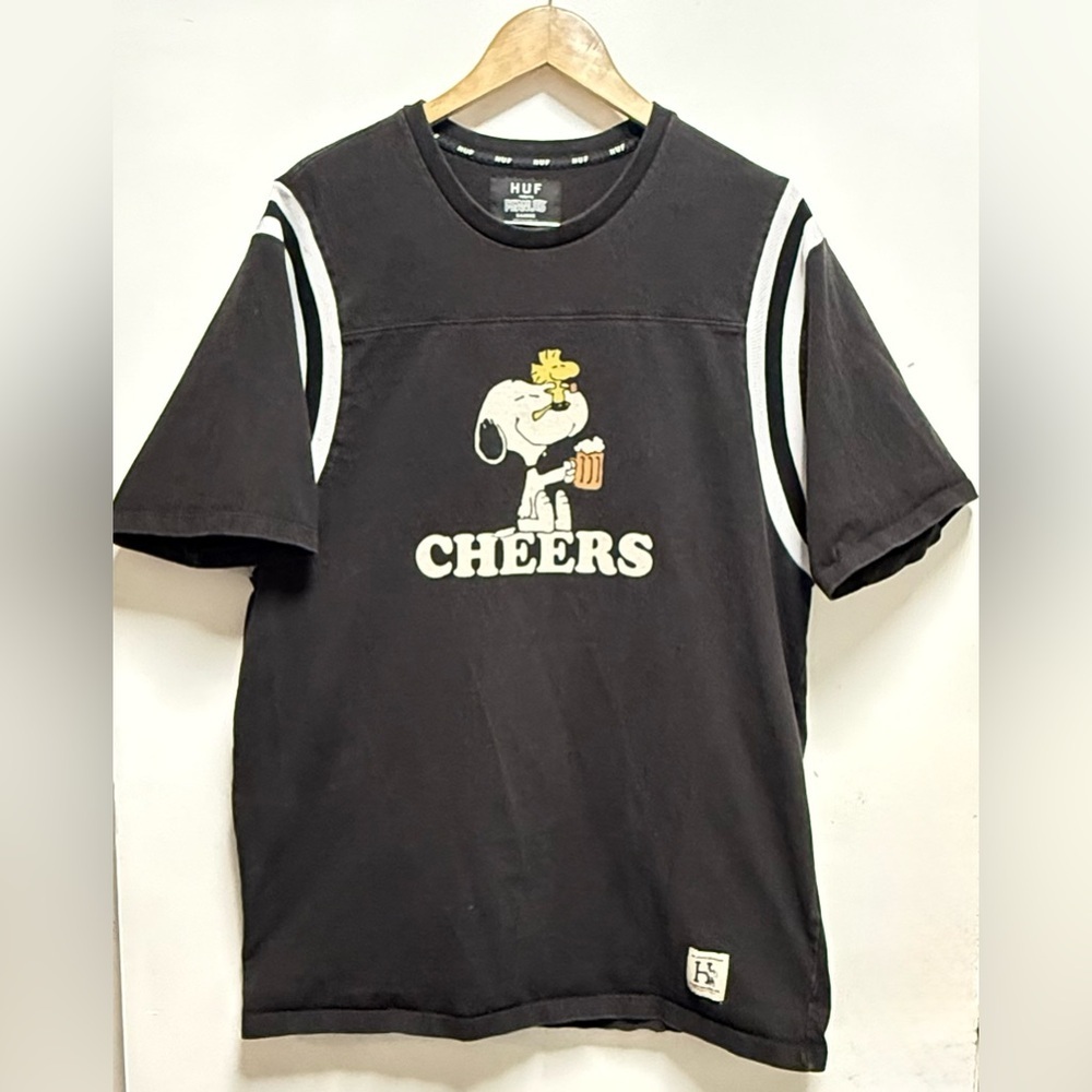 HUF Black Cheers Snoopy Men's Tee Size XL